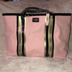 NWT Victoria’s Secret pink canvas tote.
